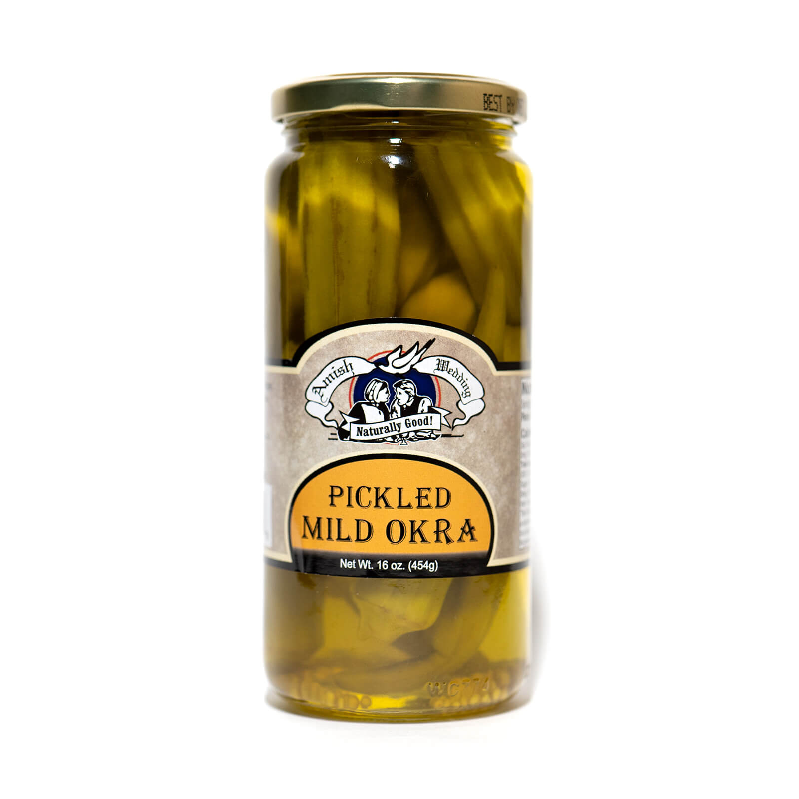 Pickled Mild Okra - Amish Wedding - Single Jar - Front Label