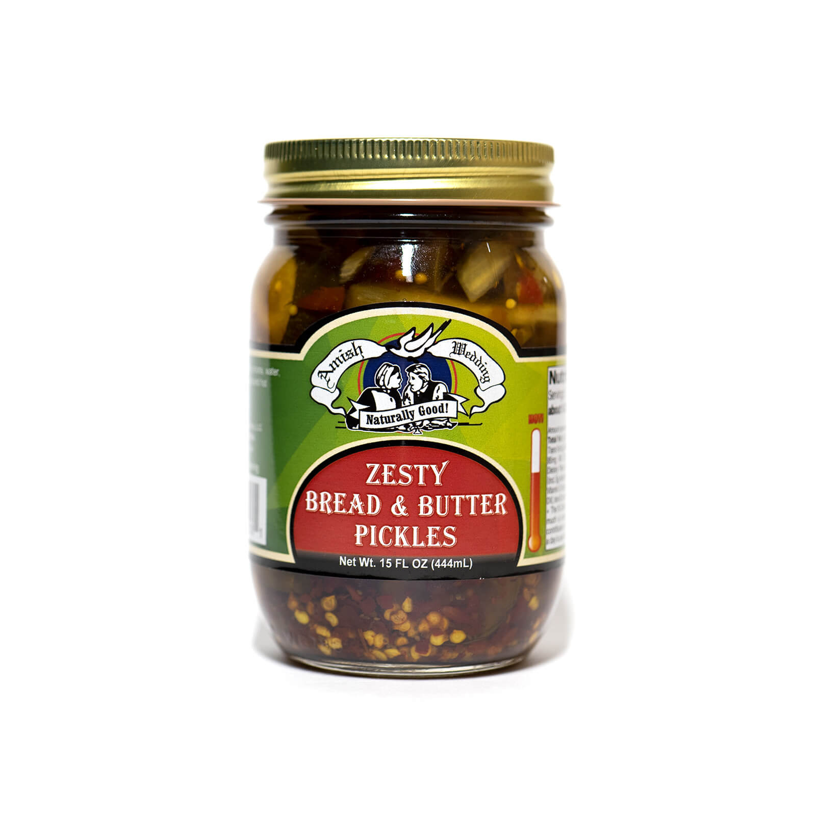 Zesty Bread N Butter Pickles - Amish Wedding - Single Jar - Front Label